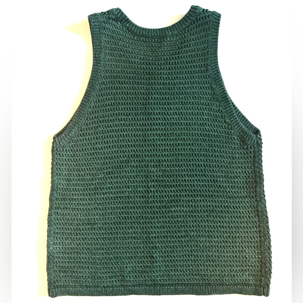 Ann Taylor Dark Green Open Stitch Sweater Shell - Picture 5 of 7